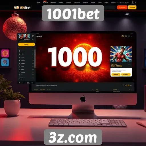 Navegação e design do site 1001bet